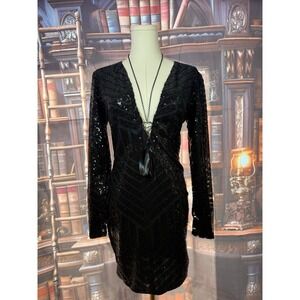 Banjul Black Sequin Mini Dress‎